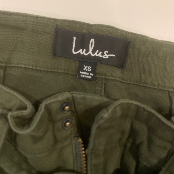 High Waisted Olive Green Tie pants - Picture 2 of 4